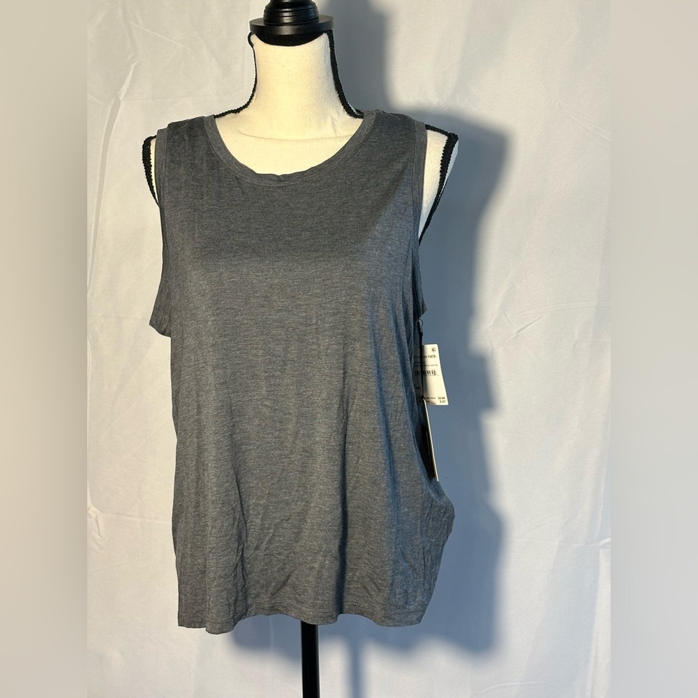 NWT‎ Halogen Gray Boxy Muscle Tee Tank Top